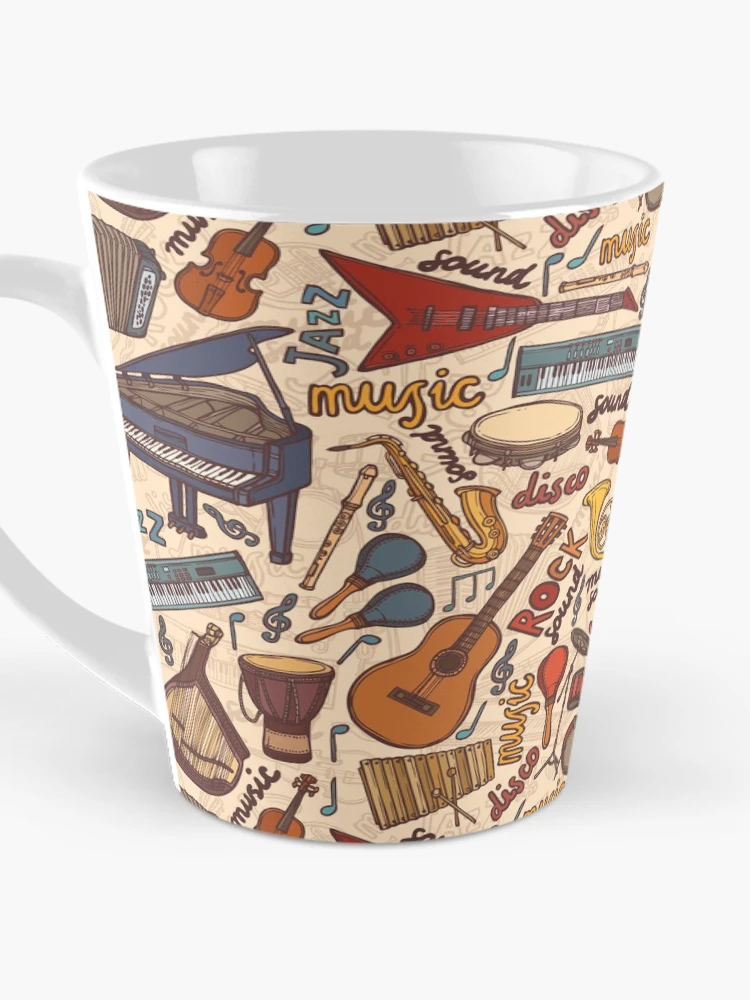 Thumbnail 3 of 4, Coffee Mug, Band Instruments Seamless Music Pattern designed and sold by edwardecho.