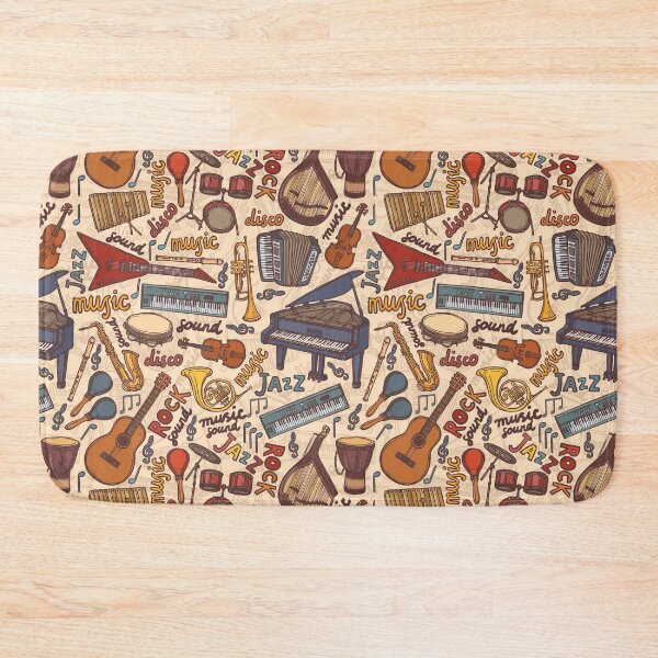 Item preview, Band Instruments Seamless Music Pattern designed and sold by edwardecho.