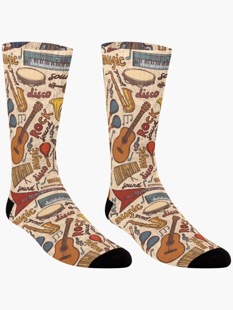 Thumbnail 3 of 5, Socks, Band Instruments Seamless Music Pattern designed and sold by edwardecho.