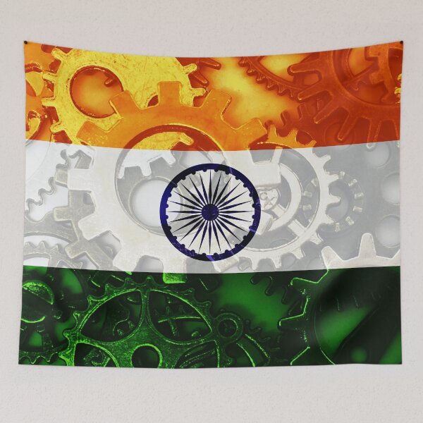 Item preview, Gear Flag of India Industrial Mechanic Engineer Flags designed and sold by Dr-Pen.