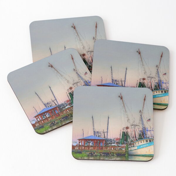 Item preview, Shrimp Boats Shem Creek In Mt. Pleasant, South Carolina designed and sold by CarolRMontoya.