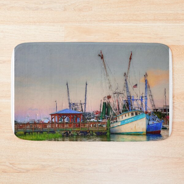 Item preview, Shrimp Boats Shem Creek In Mt. Pleasant, South Carolina designed and sold by CarolRMontoya.