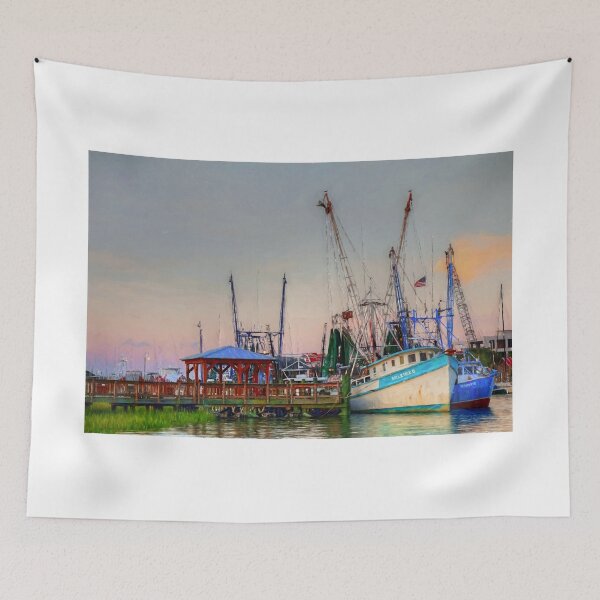 Item preview, Shrimp Boats Shem Creek In Mt. Pleasant, South Carolina designed and sold by CarolRMontoya.