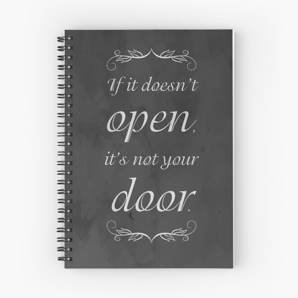 Item preview, If It Doesn't Open, It's Not Your Door Quote in Chalkboard Distressed Black designed and sold by Kristen Glanzmann.