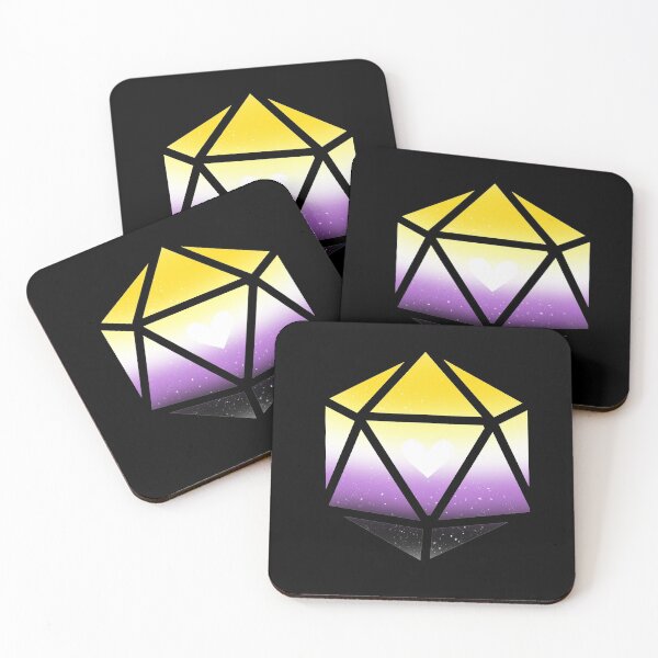 Item preview, Nonbinary Pride Heart D20 Dice designed and sold by TheDoodlemancer.