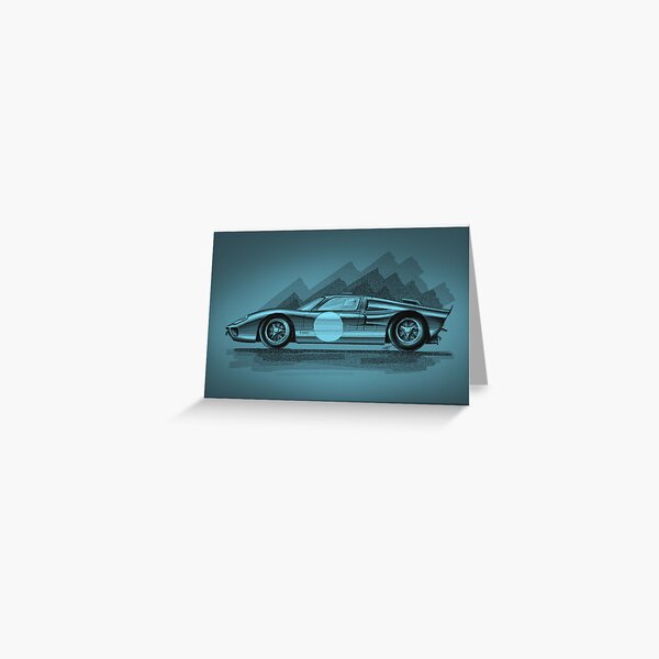 Ford GT40 blue - Digital Painting Greeting Card