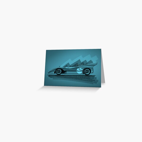 Mclaren M8D blue - Digital Painting Greeting Card