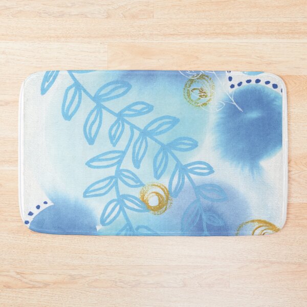 Item preview, Abstract blue botanical watercolor designed and sold by AnissaF.