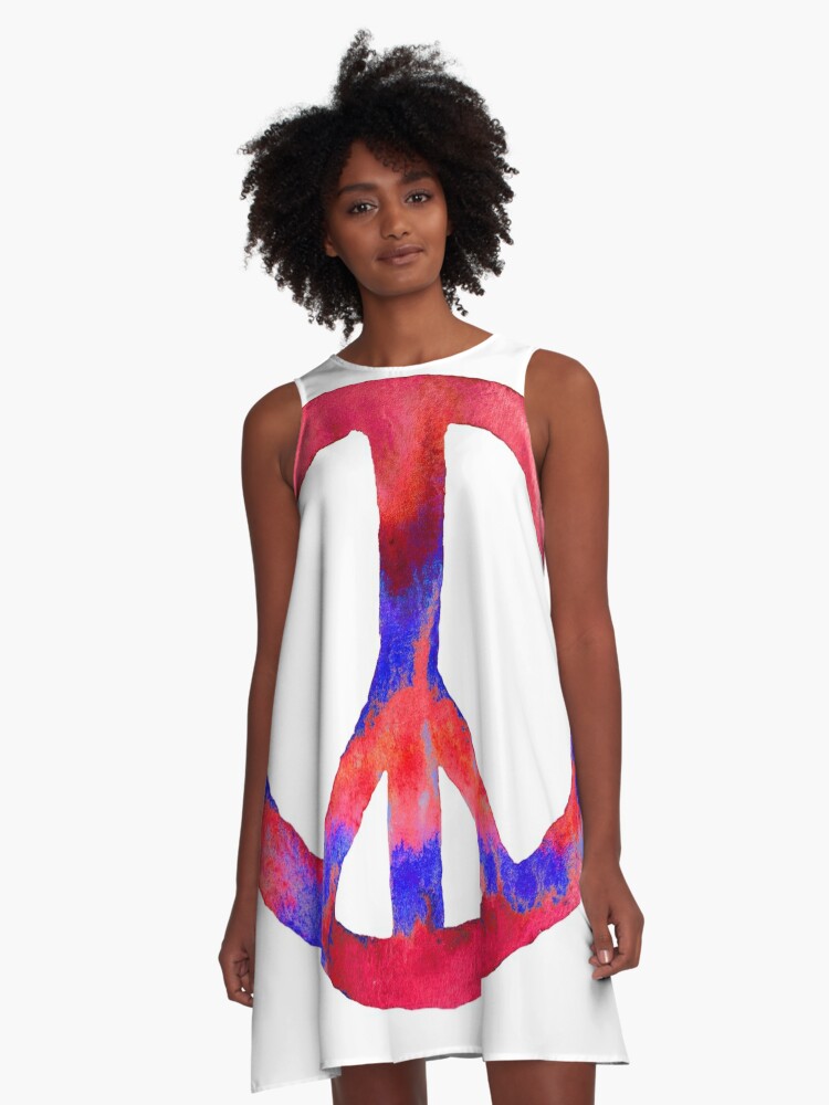 red white and blue tie dye dress