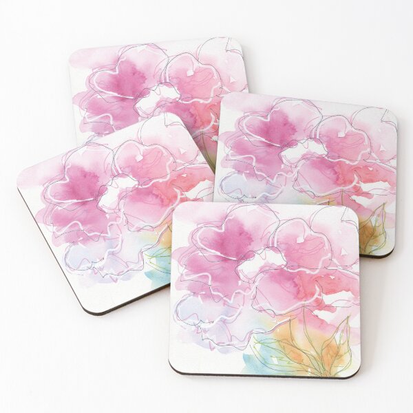 Item preview, Línea y lavado ramo de flores rosadas designed and sold by AnissaF.