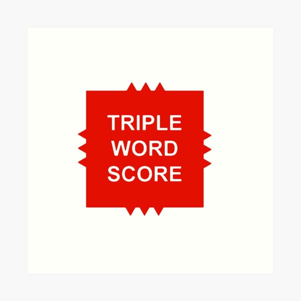 "Triple Word Score Scrabble Sticker" Art Print by micvwords Redbubble