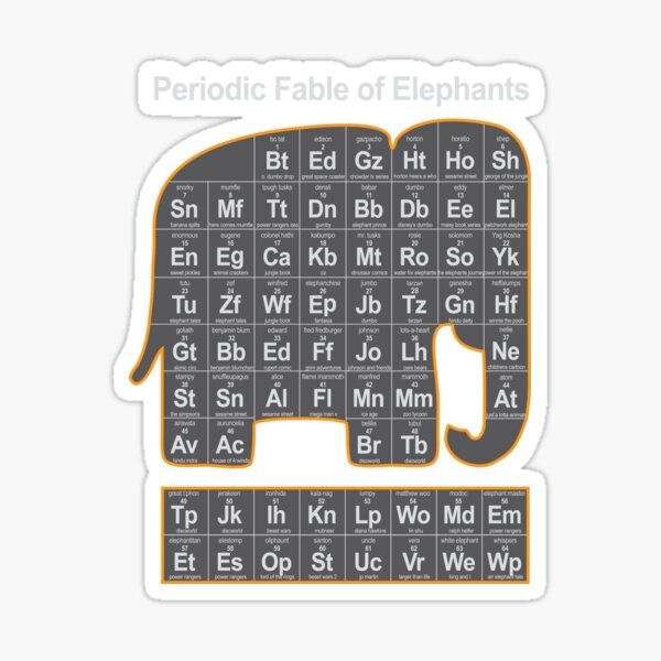 Periodic Fable of Elephants Sticker
