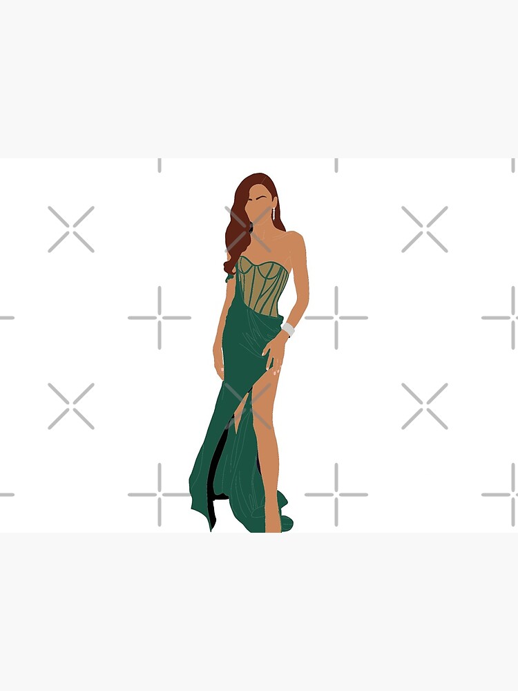 zendeya green dress Honey Couture ZENDAYA Emerald Green Satin Corset Bustier Leg Split For main image 1