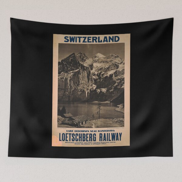 Item preview, Loetschberg Railway vintage travel poster designed and sold by stickart-marek.