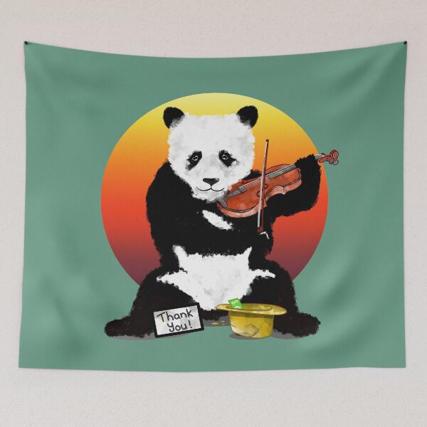 Item preview, Panda Bear Playing a Violin designed and sold by piedaydesigns.