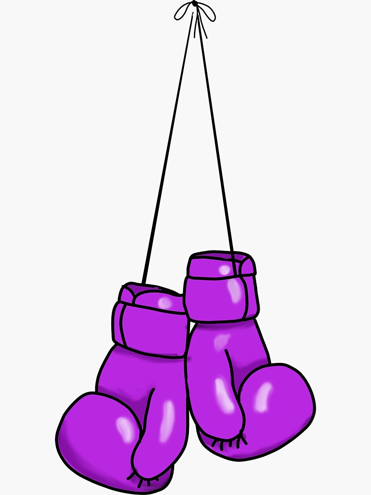 "purple boxing gloves" Sticker for Sale by tatertot Redbubble