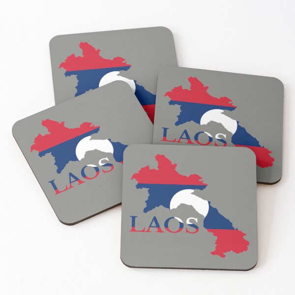 Item preview, Laos flag map designed and sold by marosharaf.