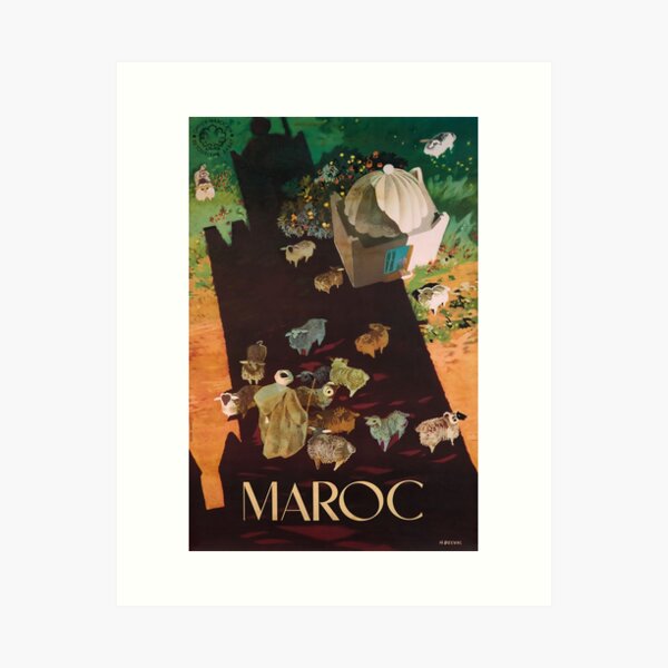 Item preview, Maroc vintage travel poster designed and sold by stickart-marek.