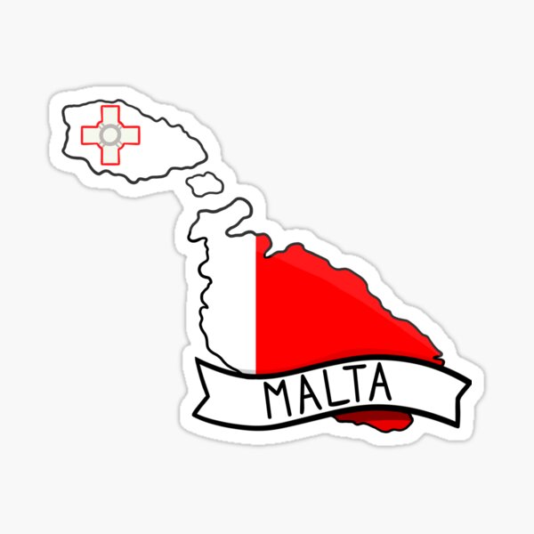 Item preview, Malta Flag Map Sticker designed and sold by Drawingvild.