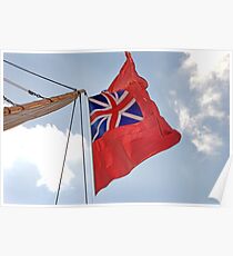 British ensign flag on ship, Brest 2008 Maritime Festival, Brittany, France Poster