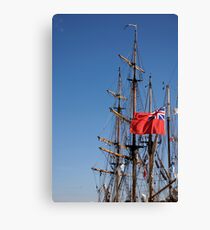 British ensign flag on ship, Brest 2008 Maritime Festival, Brittany, France Canvas Print