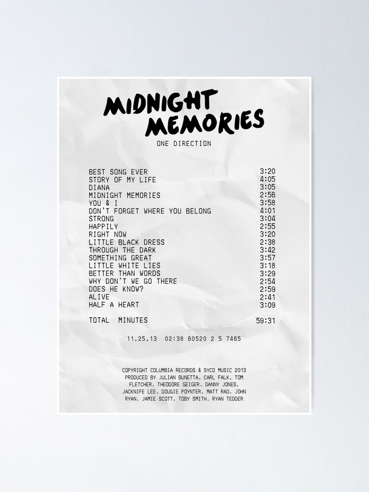 album receipts
