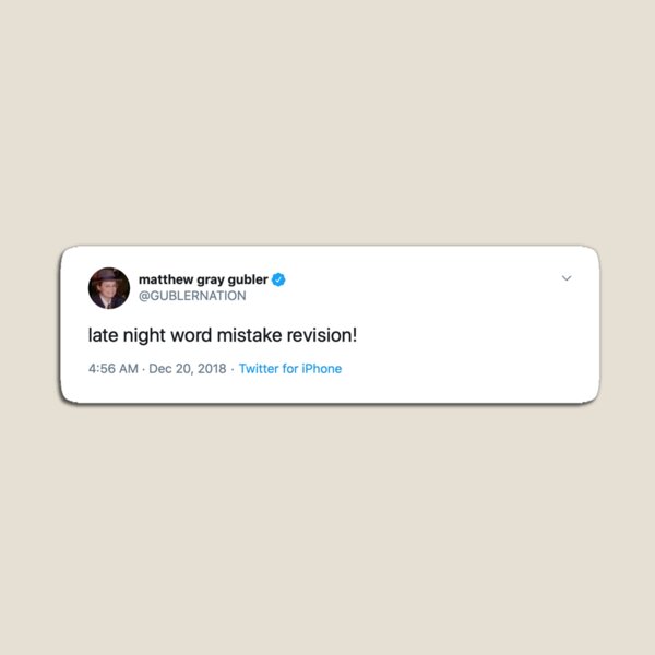 Artikelvorschau, Matthew Gray Gubler Tweet entworfen und verkauft von Lumared.