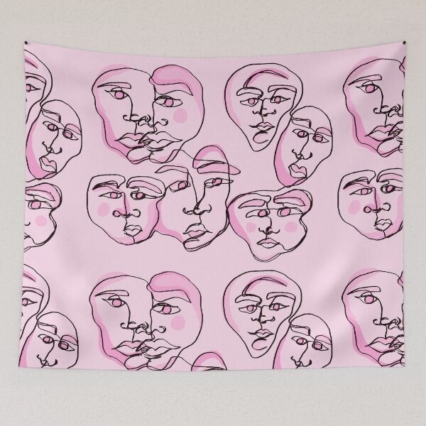 Item preview,  pink doodle faces designed and sold by mariahmoniquedesign.