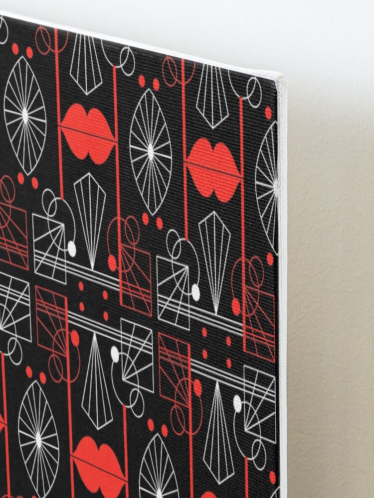 Alternate view of Graphic Art Deco Lips Mounted Print