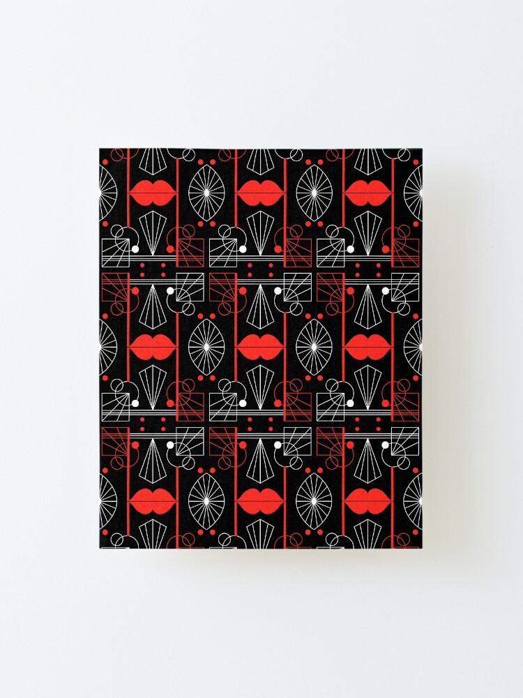 Alternate view of Graphic Art Deco Lips Mounted Print
