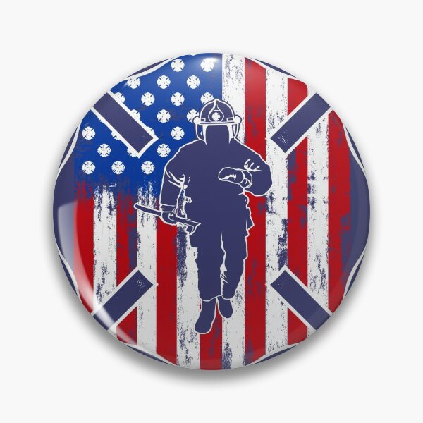 Artikelvorschau, Brave Firefighter Image und American Flag Colors entworfen und verkauft von dhajr.
