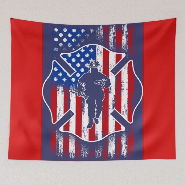 Item preview, Brave Firefighter Image and American Flag Colors designed and sold by dhajr.