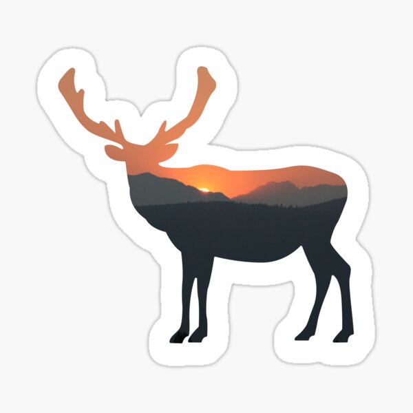 Elk sunset Sticker