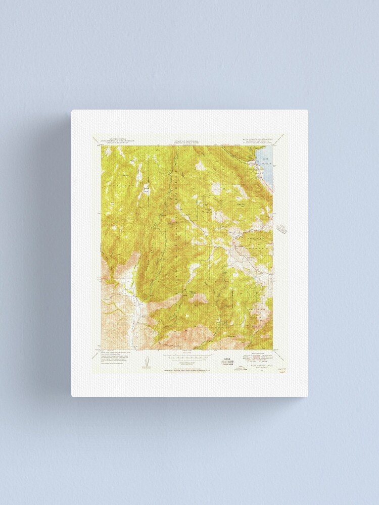 "Mesa Grande, CA from 1948 Vintage Map High Quality" Canvas Print for