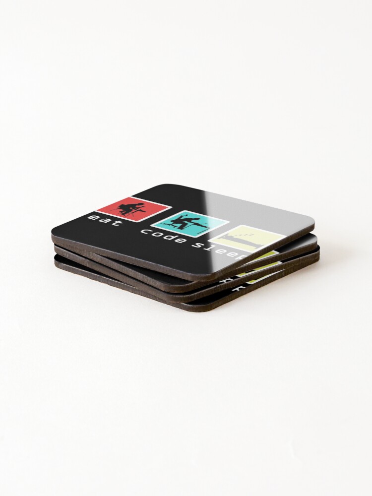 Thumbnail 4 of 5, Coasters (Set of 4), Eat Sleep Code Computer Science Programming design product designed and sold by Lisbob.