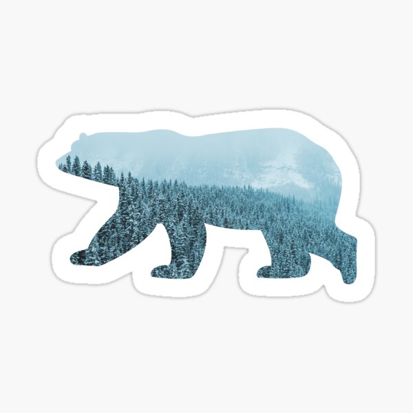 Polar bear snow forest winter Sticker