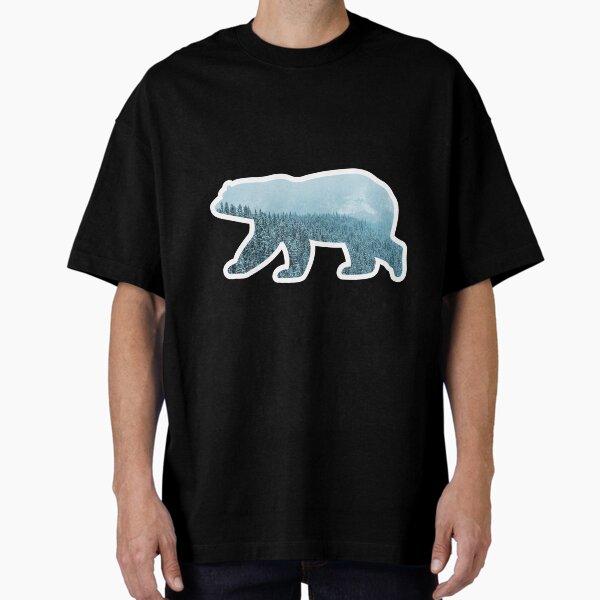 Polar bear snow forest winter Oversized T-Shirt