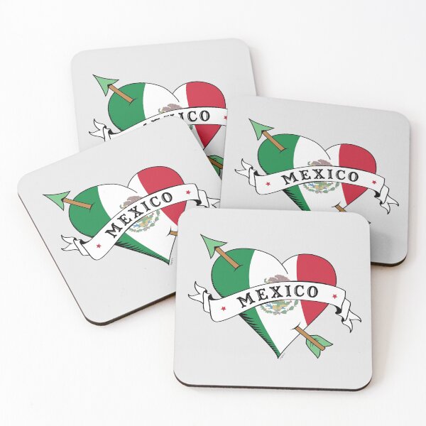 Item preview, Mexico Flag Tattoo Heart designed and sold by PUFFYP.