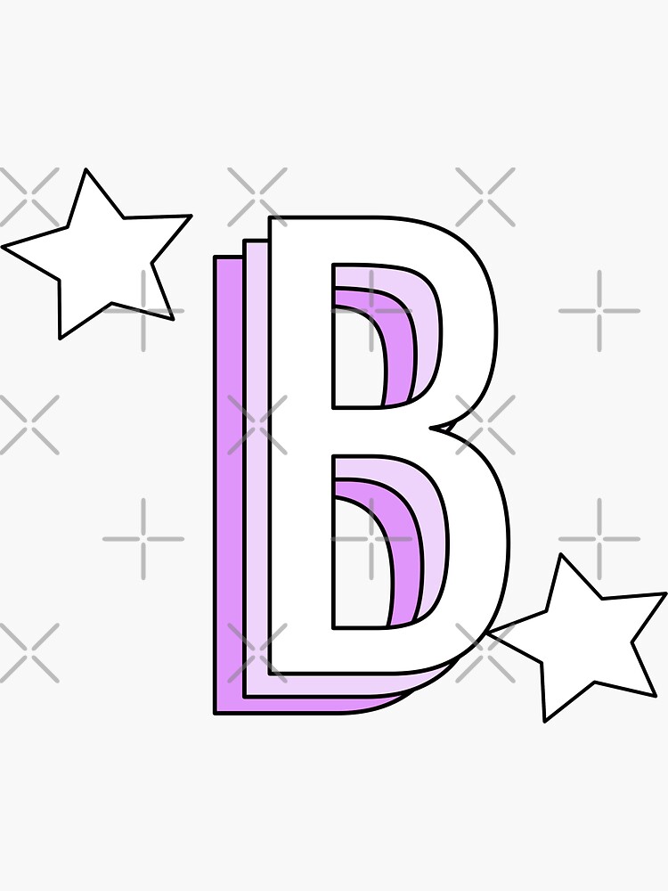 "Aesthetic Purple "B" With Stars" Sticker For Sale By Allielibby ...