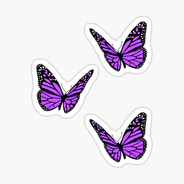 purple butterfly stickers