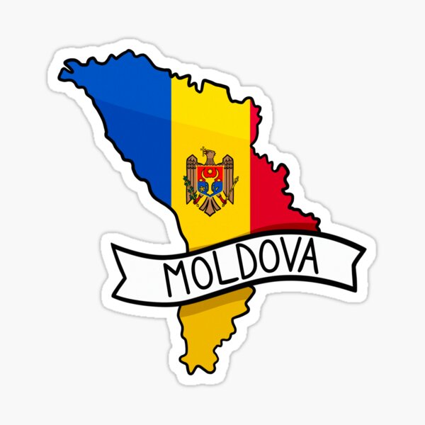 Item preview, Moldova Flag Map Sticker designed and sold by Drawingvild.