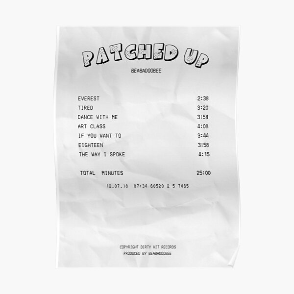 Album Receipt Poster By Jennagardnerr Redbubble