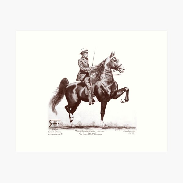 Item preview, Red Frontier Wing Commander American Saddlebred Drawing 1984 designed and sold by RedFrontier.
