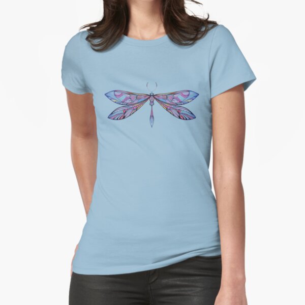 dragonfly in dark shades Fitted T-Shirt