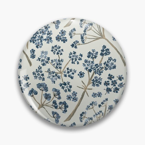 Item preview, Shades of Blue Watercolor Stem Caraway Floral Pattern designed and sold by StudioPosies.