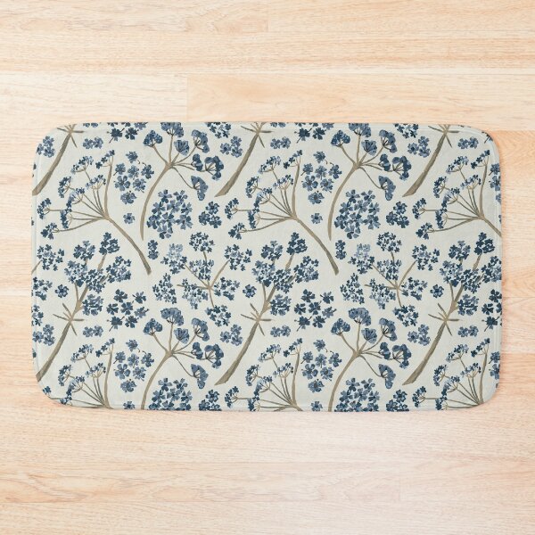 Item preview, Shades of Blue Watercolor Stem Caraway Floral Pattern designed and sold by StudioPosies.