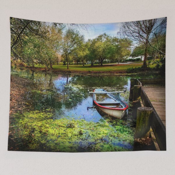 Item preview, Boat on the bayou of the historic village of Vermillonville Louisiana USA designed and sold by flariv.