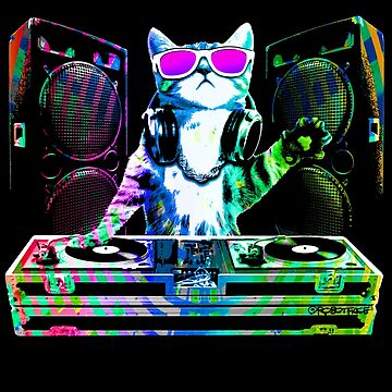 Funny Cute DJ Cat Metal Print for Sale by Nextlevellife