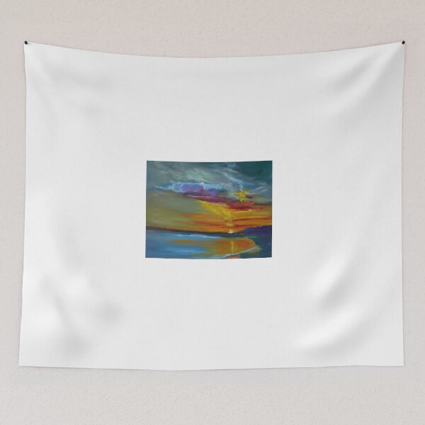 Item preview, Wild Sunset. The brilliant sun sinks behind the mountain and shines reflections across the ocean and beach in all of its colorful glory.  designed and sold by jennyleeandjim.