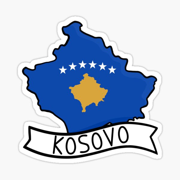 Item preview, Kosovo Flag Map Sticker designed and sold by Drawingvild.